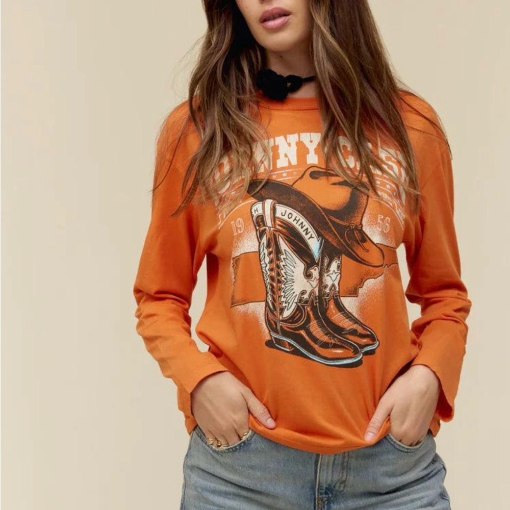 Johnny Cash Boots And Hat LS Crew
M